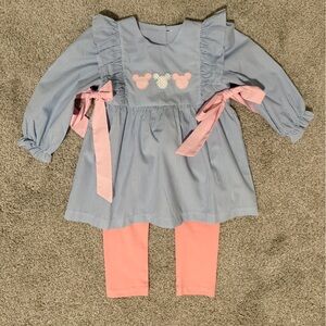 Charming Blue and Pink Kids Overall Set
